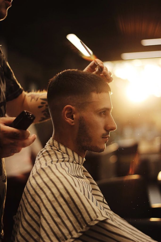 A Man Having a Haircut
